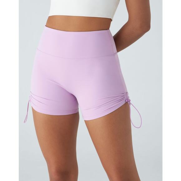 Halara High Waisted Adjustable Drawcord Yoga Bike Shorts Milkshake Purple Size M - Picture 1 of 11